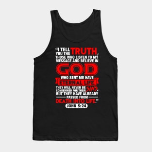 John 5:24 Death Into Life Tank Top